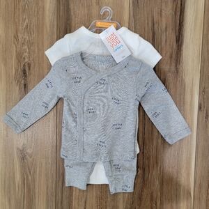 Carter's Gray and White Long Sleeve Tees